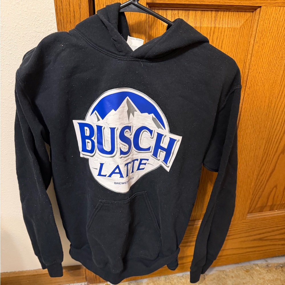 Gildan Black Hoodie with Blue Graphic